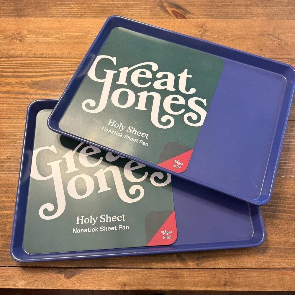 Great Jones Holy Sheet Pans Non-Stick Baking Half Sheet Blueberry Blue LOT OF 2